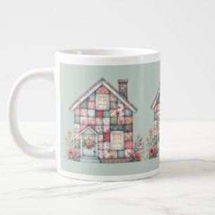 Grande Tasse Maison Florale Fausse Patchwork Cottagecore