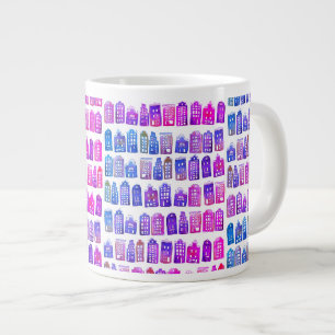 Grande Tasse Maisons hollandaises colorées Amsterdam Motif viol