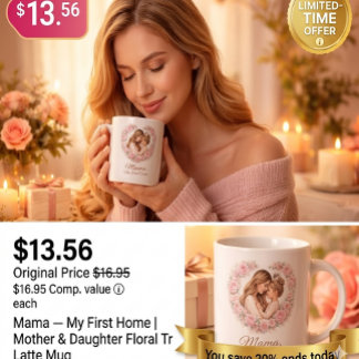 Grande Tasse Mama — Mon Premier Chez Moi | Fleurs de Mère et Fi