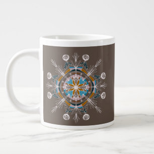 Grande Tasse Mandala Floral Moderne Rose Pâle Art Boho