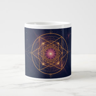 Grande Tasse Mandala Lumineux de l'Harmonie Dorée