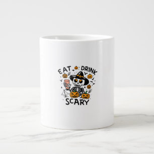 Grande Tasse Mangez Boire Et Soyez Effrayant Citrouille Hallowe