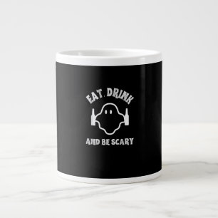 Grande Tasse Mangez Boire Et Soyez Effrayant Halloween Fête Fan