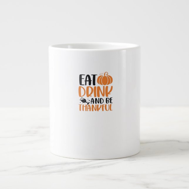 Grande Tasse Mangez Boire Et Soyez Effrayant Minimal Nettoyer (Devant)