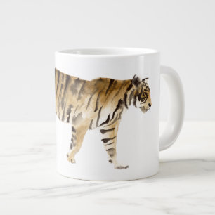 Grande Tasse Marche du tigre d'aquarelle