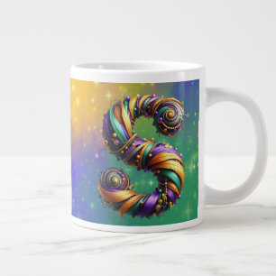Grande Tasse Mardi Gras Monogramme Initial S