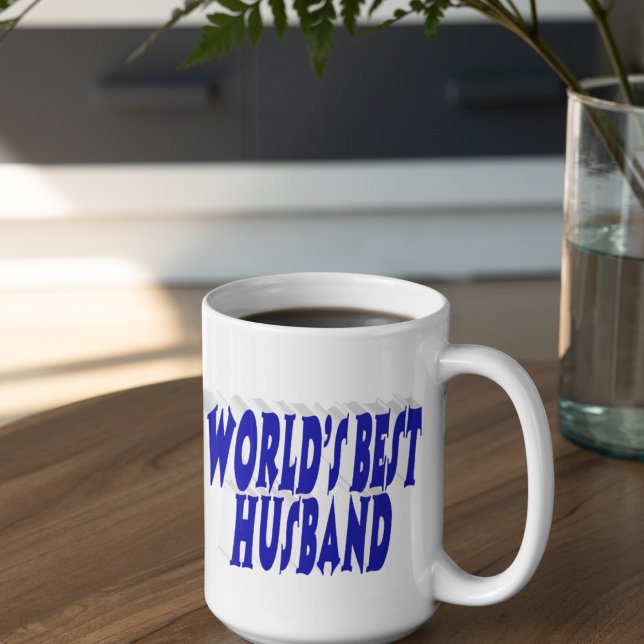 Grande Tasse Mari avec demi-texte bleu (Créateur téléchargé)