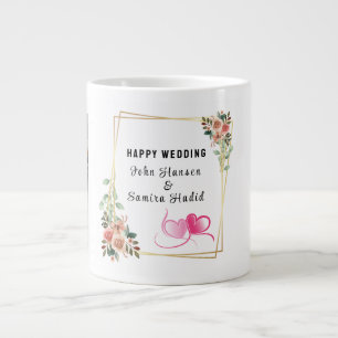 Grande Tasse "Mariage heureux" Anniversaire Fiançailles couple