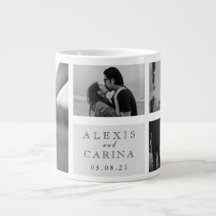 Grande Tasse Mariage photo Couple noir et blanc