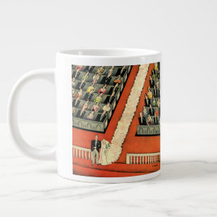 Grande Tasse Mariage Vintage, Jeune Marié et Jeune Mariée Art D