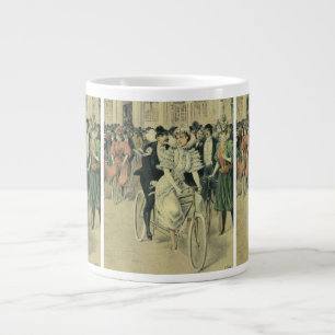 Grande Tasse Mariés à vélo de mariage victorien