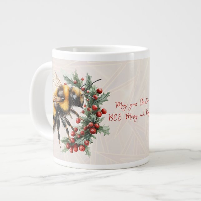 Grande Tasse May Your Christmas BEE Merry and Bright (Devant gauche)