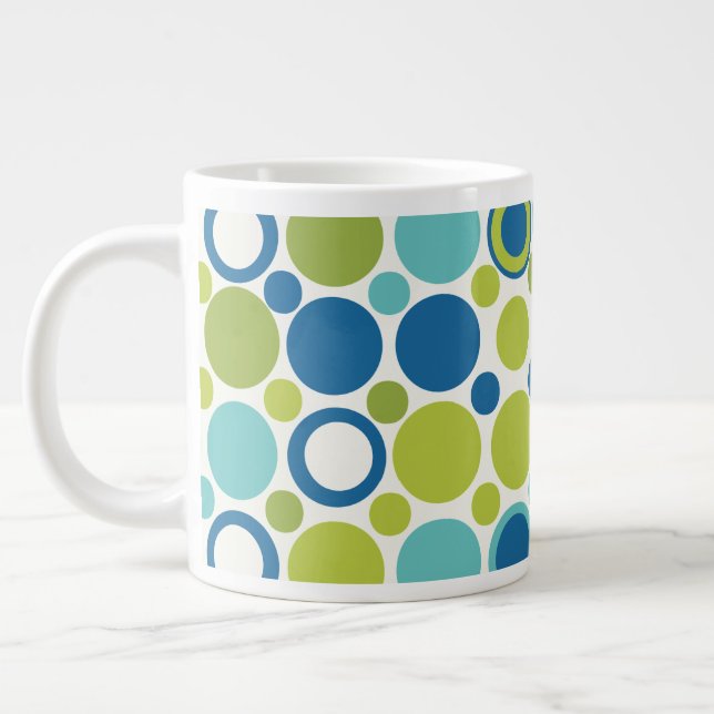 Grande Tasse MCM Lime et bulle Aqua (Gauche)