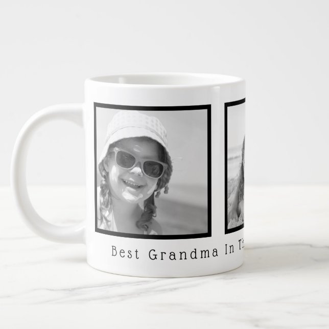 Grande Tasse Meilleur cadre noir et blanc de grand-mère noir 3  (Gauche)