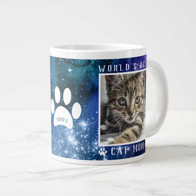Grande Tasse Meilleur Chat au monde Maman Empreintes de pattes  (Devant droit)