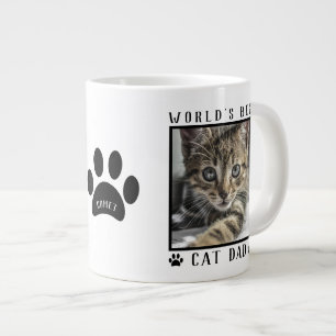 Grande Tasse Meilleur chat papa Nom Empreintes de pattes Photo 
