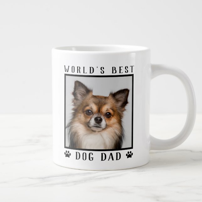 Grande Tasse Meilleur chien papa Empreintes de pattes du monde  (Droite)