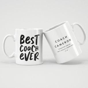 Grande Tasse Meilleur entraîneur jamais amusant noir blanc spor