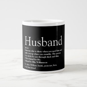 Grande Tasse Meilleur mari du monde citation amusante noir et b