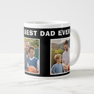 Grande Tasse Meilleur Papa Basketball Ball 3 Photo Collage Père