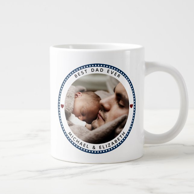 Grande Tasse Meilleur papa jamais Fête des pères Deux photos Co (Droite)