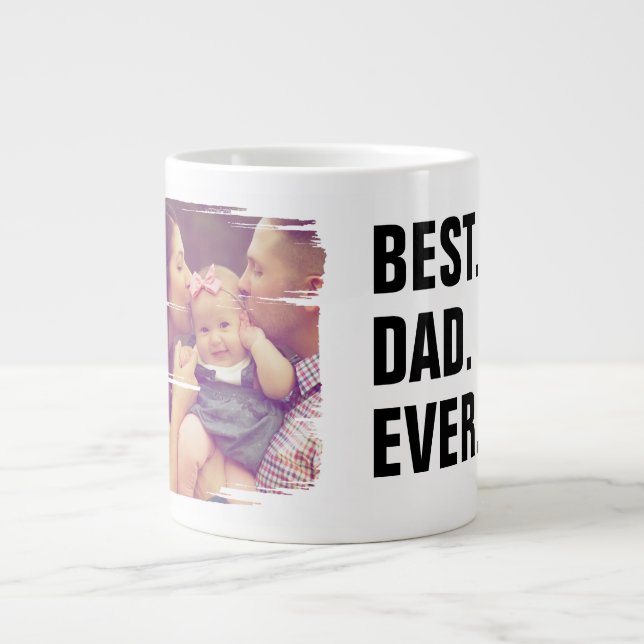 Grande Tasse Meilleur Papa Jamais Photo Scribble Cadre Personna (Devant)