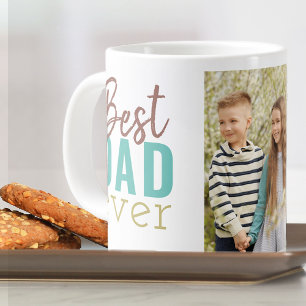 Grande Tasse Meilleur papa jamais typographie et photo personna