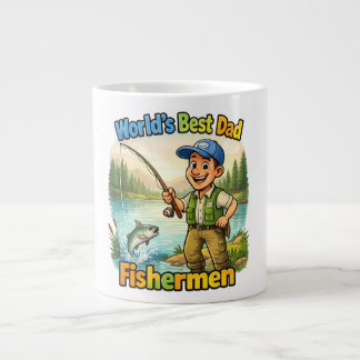 Grande Tasse Meilleur Papa Pêcheur au Lac Idée Cadeau Drôle