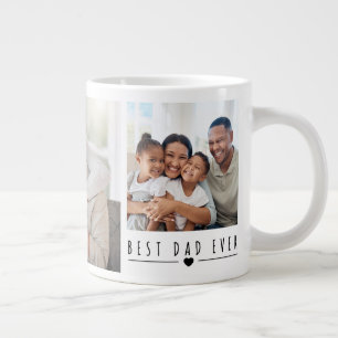 Grande Tasse Meilleur Papa Personnalisé 3 Photos de Famille Col