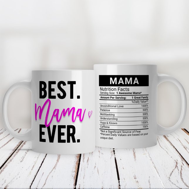 Grande Tasse Meilleure Mama jamais rose + valeur nutritive, (Créateur téléchargé)