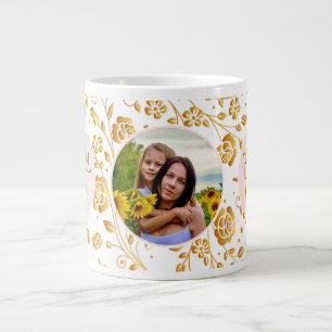 Grande Tasse Meilleure maman Jamais Floral Photo Fête des Mères