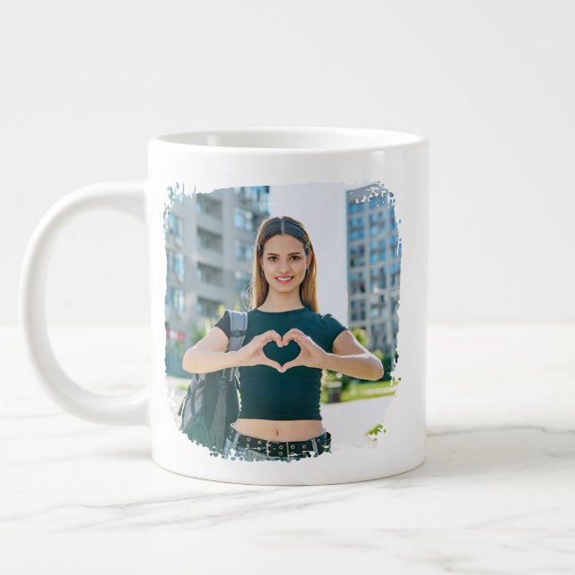 Grande Tasse Meilleure Maman Jamais Grunge Frontière Photo (Gauche)