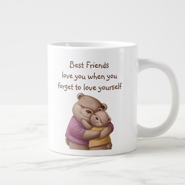 Grande Tasse Meilleurs amis Teddy Ours Aimez-vous Inspirationne (Droite)