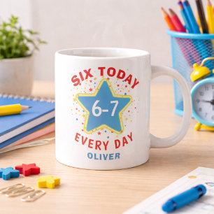 Grande Tasse Mème drôle Six Aujourd'hui 6-7 Chaque Jour Anniver