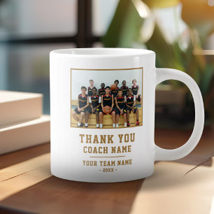 Grande Tasse Merci Coach Équipe Nom Photo