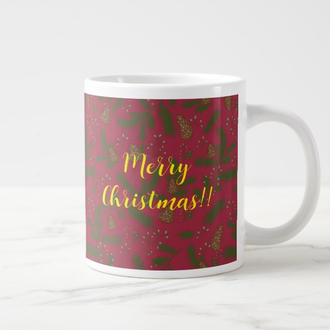 Grande Tasse Merry Christmas Pinecones & Sprigs (Droite)