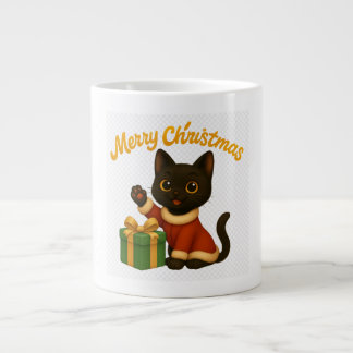 Grande Tasse Merry Christmas with Emi the Black Cat