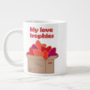 Grande Tasse Mes trophées d'amour dans une boîte pleine de coeu