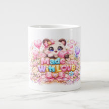 Mignon Kawaii Fabriqué Avec Amour Chat Nom Pastel