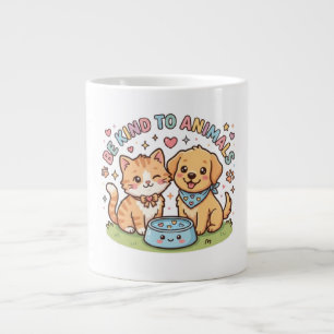 Grande Tasse Mignon Kawaii Soyez gentil envers les animaux Auto
