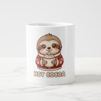 Grande Tasse Mignon Paresseux Buvant du Chocolat Chaud Sweater