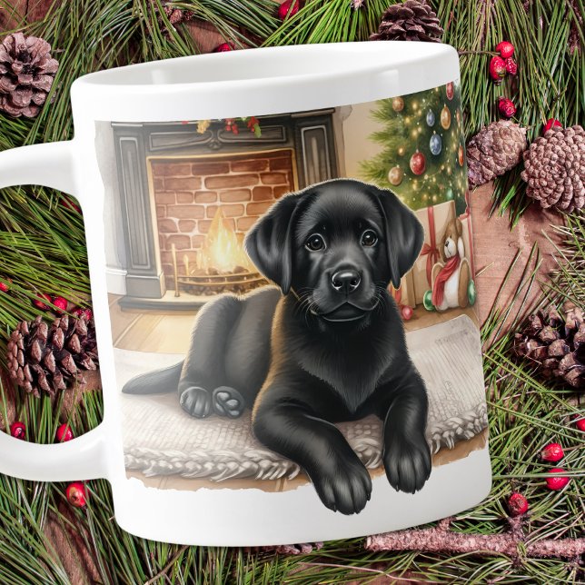 Grande Tasse Mignonne Labrador Retriever Christmas Holiday Pupp (Créateur téléchargé)