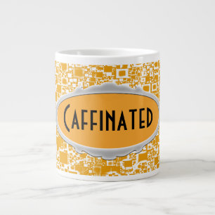 Grande Tasse Mini Carreaux jaune or et blanc