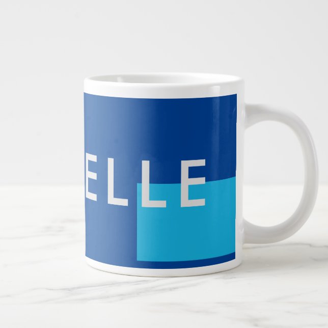 Grande Tasse Minimaliste tendance bleu moderne (Droite)