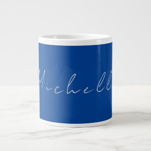 Grande Tasse Minimaliste tendance moderne écrit à la main bleu