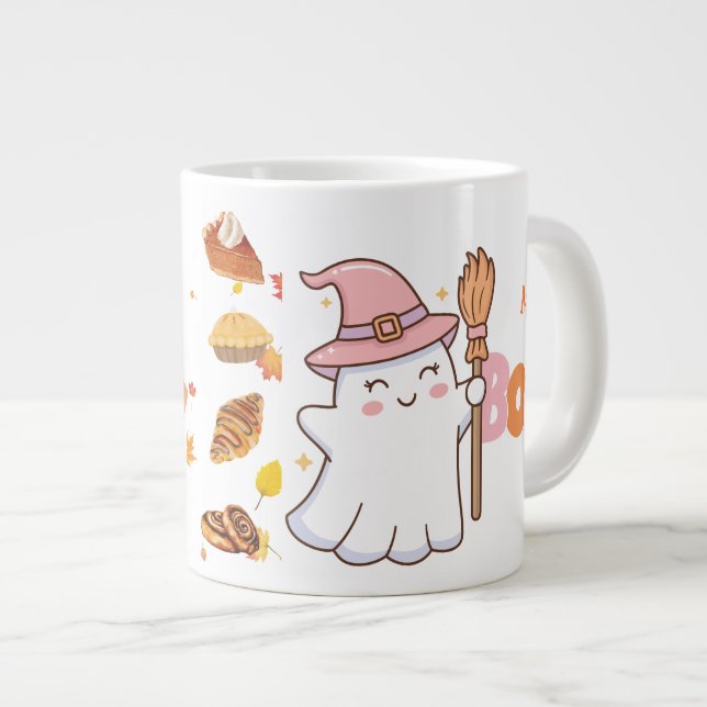 Grande Tasse Mme Boo Cute Ghost Coffee Cup with Bakery Treat (Devant droit)