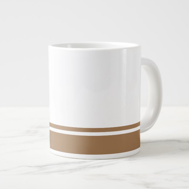 Grande Tasse Mocha blanc moderne Brown Flèche de course en bas  (Devant droit)