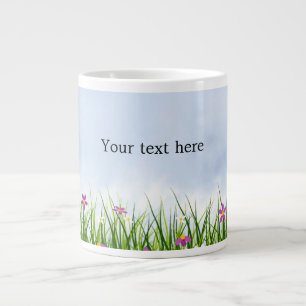 Grande Tasse Modèle, Ciel bleu et Fleurs d'été,