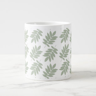 Grande Tasse Modèle de feuille âgée vert+blanc