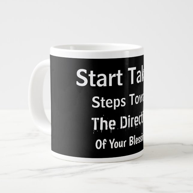 Grande Tasse Modern Bold Black Uplifting Everyday Faith  (Devant gauche)